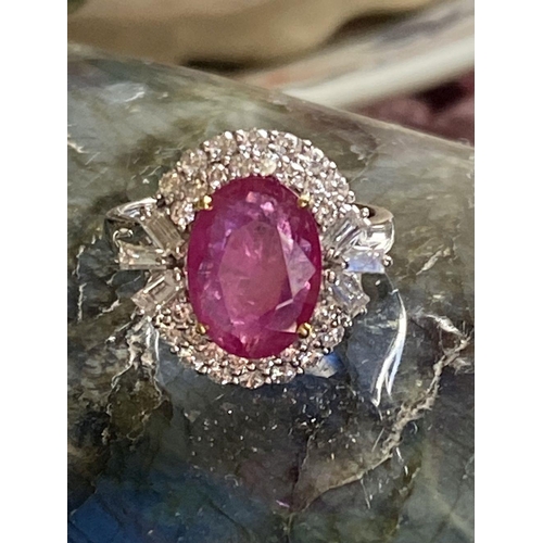 245 - 18 CT. WHITE GOLD BURMESE RUBY RING