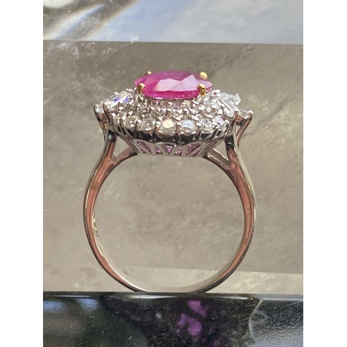 245 - 18 CT. WHITE GOLD BURMESE RUBY RING