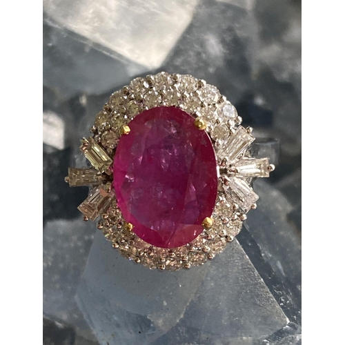 245 - 18 CT. WHITE GOLD BURMESE RUBY RING