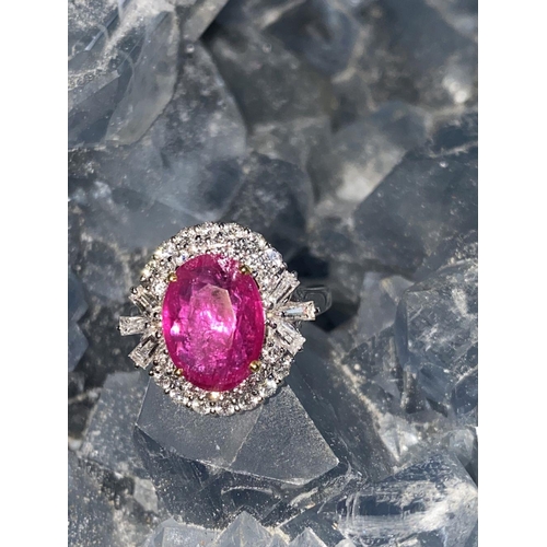 245 - 18 CT. WHITE GOLD BURMESE RUBY RING