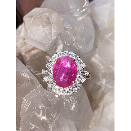 245 - 18 CT. WHITE GOLD BURMESE RUBY RING