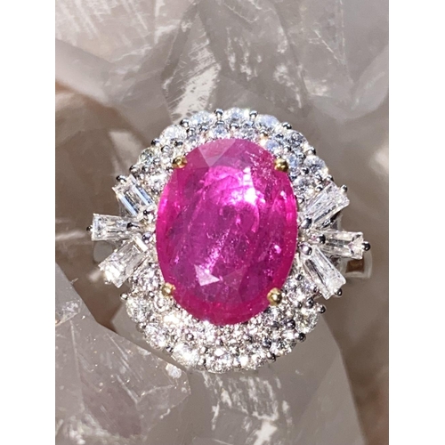 245 - 18 CT. WHITE GOLD BURMESE RUBY RING