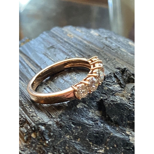 287 - 18 CT. ROSE GOLD 5 STONE DIAMOND RING