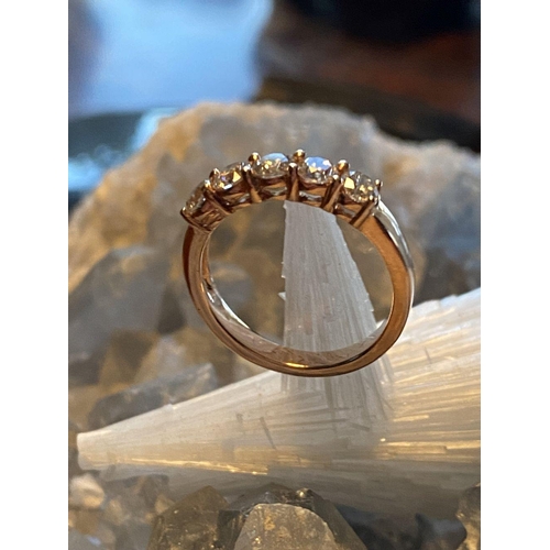 287 - 18 CT. ROSE GOLD 5 STONE DIAMOND RING