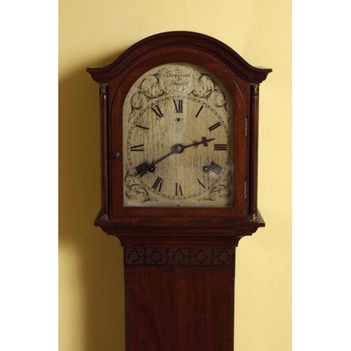 324 - EDWARDIAN MAHOGANY CASED GRANDAUGHTER CLOCK