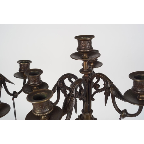 329 - PAIR 19TH-CENTURY BRONZE CANDELABRAS