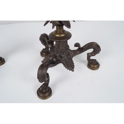 329 - PAIR 19TH-CENTURY BRONZE CANDELABRAS