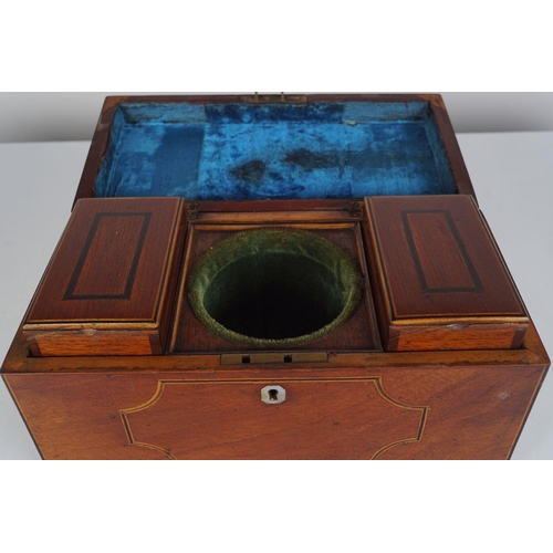 341 - REGENCY PERIOD MAHOGANY TEA CADDY