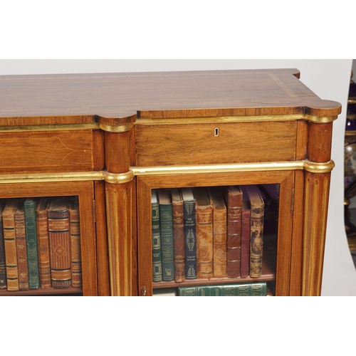 351 - 19TH-CENTURY ROSEWOOD & PARCEL-GILT BOOKCASE