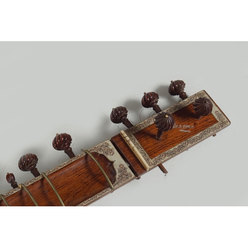 362 - ROSEWOOD & BONE INLAID SITAR