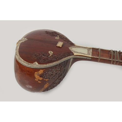 362 - ROSEWOOD & BONE INLAID SITAR