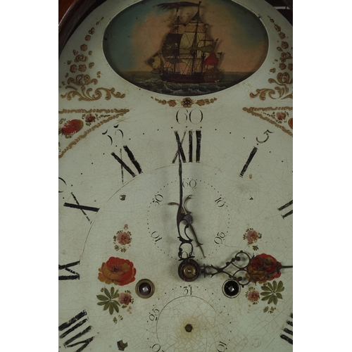 375 - GEORGE III MAHOGANY & INLAID LONGCASE CLOCK