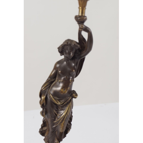 380 - 19TH-CENTURY BRONZE FIGURAL CANDLESTICK