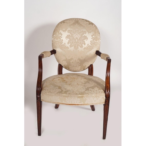 381 - GEORGE III HEPPLEWHITE ELBOW CHAIR