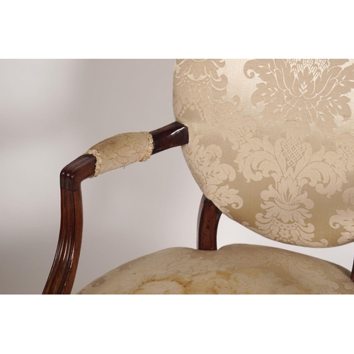 381 - GEORGE III HEPPLEWHITE ELBOW CHAIR