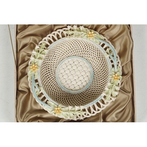 386 - BELLEEK SPRING POLYCHROME BASKET