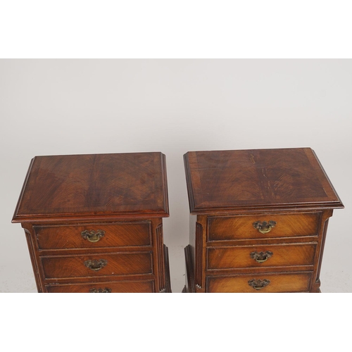 387 - PAIR GEORGE II STYLE WALNUT CHESTS