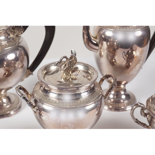 388 - NAPOLEON III SILVER-PLATED TEA & COFFEE SERVICE