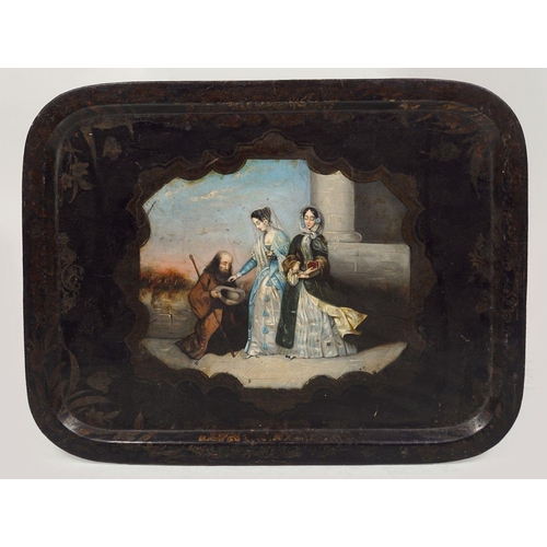 39 - LARGE REGENCY PAPIER MACHE TRAY