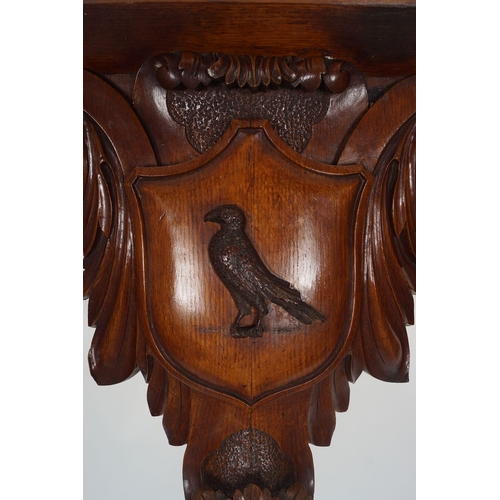 396 - 19TH-CENTURY CARVED OAK ARMORIAL BRACKET