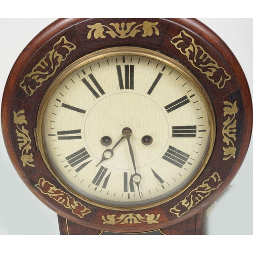 423 - 19TH-CENTURY BLACK FOREST DROP DIAL WALL CLOCK