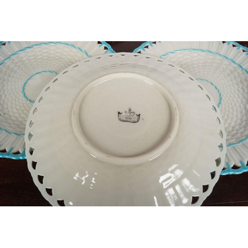 437 - GROUP OF 5 2ND PERIOD BELLEEK PLATES