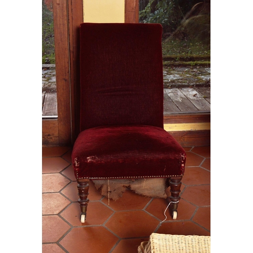 444 - WITHDRAWN VICTORIAN UPHOLSTERED LADIES CHAIR