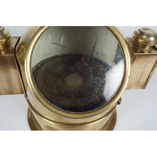 446 - 19TH-CENTURY BRASS PLATED SHIP'S COMPASS