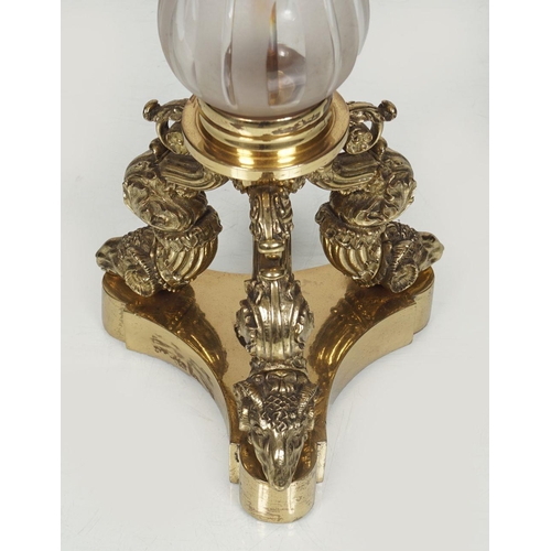 452 - LARGE 19TH-CENTURY BRASS OIL LAMP