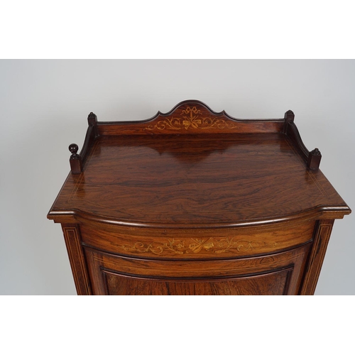 456 - EDWARDIAN ROSEWOOD & MARQUETRY PIER CABINET