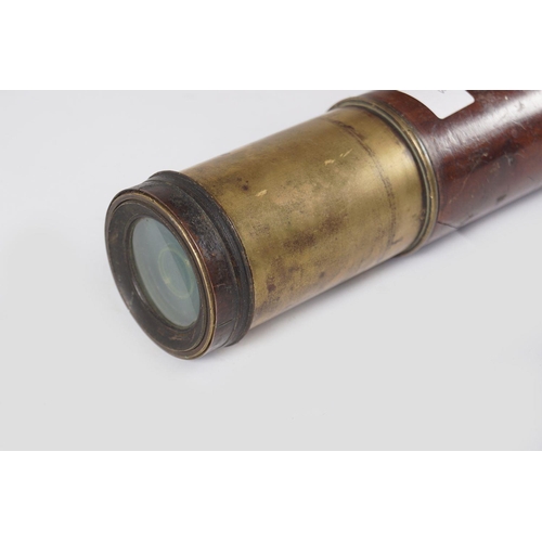 475 - 19TH-CENTURY MAHOGANY BRASS BOUND TELESCOPE