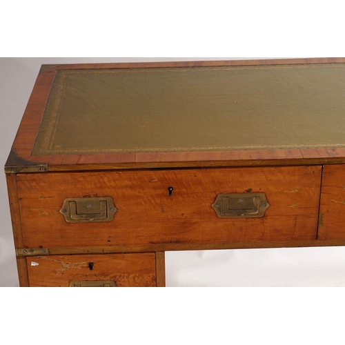 482 - 19TH-CENTURY CAMPAIGN BRASS BOUND DESK