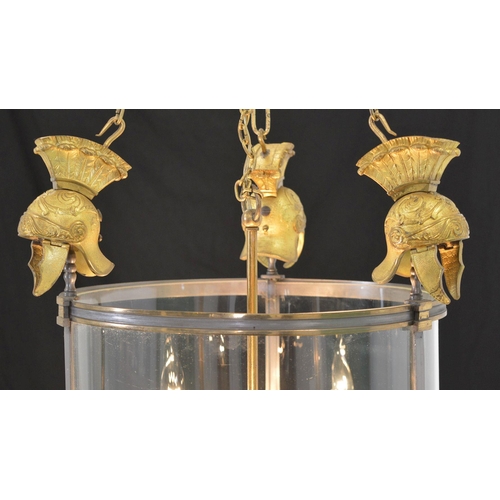 49 - INTERESTING REGENCY BRASS AND GILDED HALL LANTERN