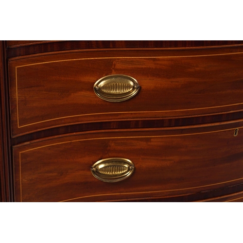 55 - GEORGE III MAHOGANY & INLAID SERPENTINE CHEST