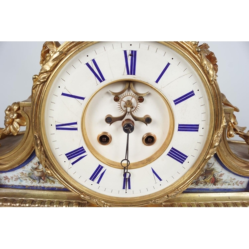 62 - 19TH-CENTURY FRENCH ORMOLU & SÈVRES MANTEL CLOCK