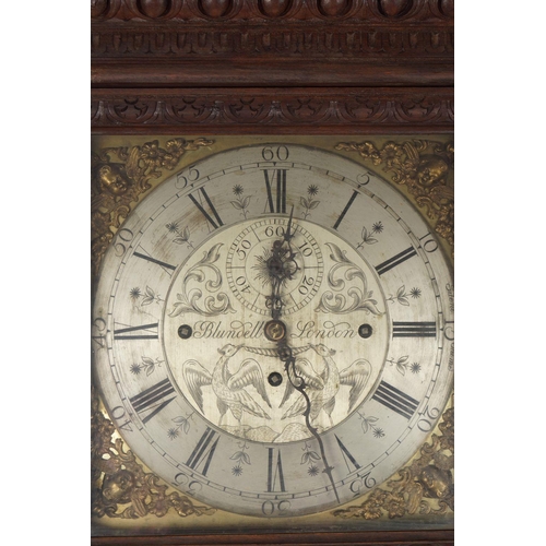 73 - LARGE 19TH-CENTURY CARVED WALNUT LONGCASE CLOCK