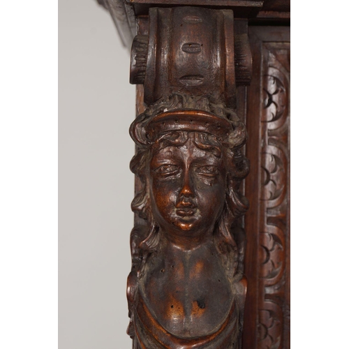 73 - LARGE 19TH-CENTURY CARVED WALNUT LONGCASE CLOCK