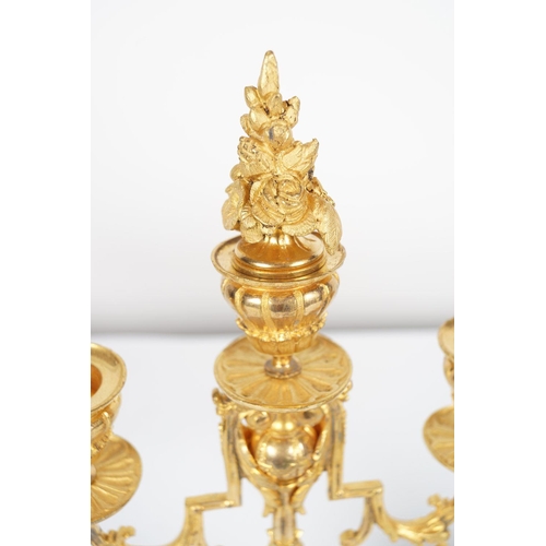 78 - PAIR 19TH-CENTURY ORMOLU & PORCELAIN CANDELABRAS