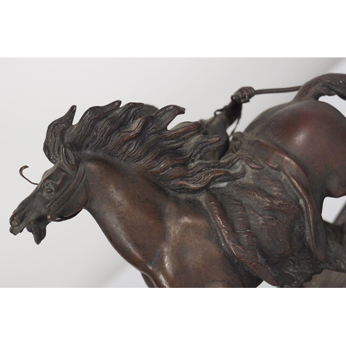 9 - PAIR 19TH-CENTURY BRONZE MARLEY HORSES