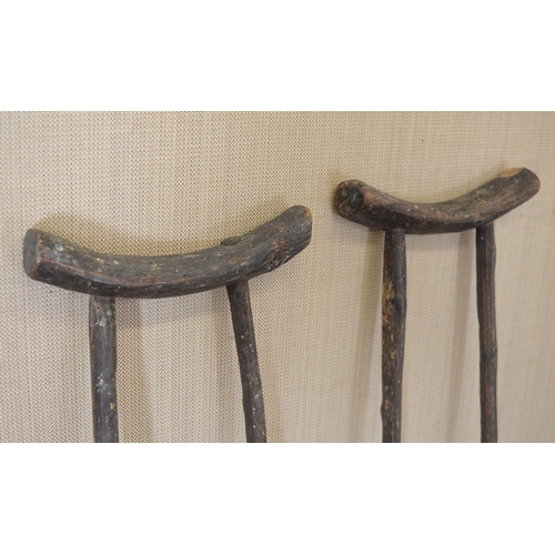 152 - PAIR OF 19TH-CENTURY VERNACULAR PINE CRUTCHES