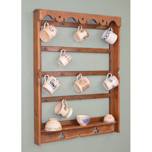 166 - 19TH-CENTURY IRISH VERNACULAR 4-TIER MUG RACK