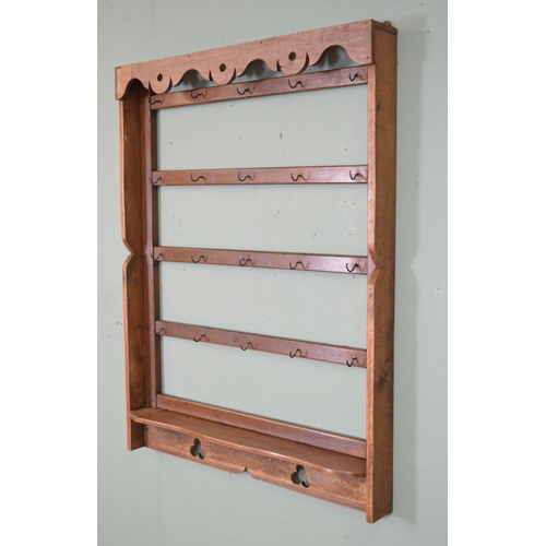 166 - 19TH-CENTURY IRISH VERNACULAR 4-TIER MUG RACK