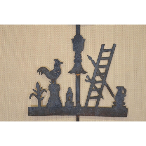 209 - 19TH-CENTURY FORGED IRON CRUCIFORM SCULPTURE