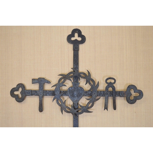 209 - 19TH-CENTURY FORGED IRON CRUCIFORM SCULPTURE