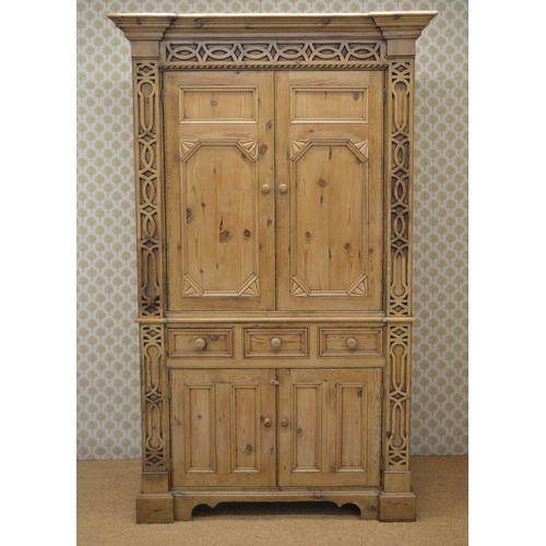 224 - ARCHITECTURAL PINE KITCHEN CUPBOARD