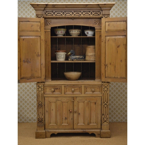 224 - ARCHITECTURAL PINE KITCHEN CUPBOARD