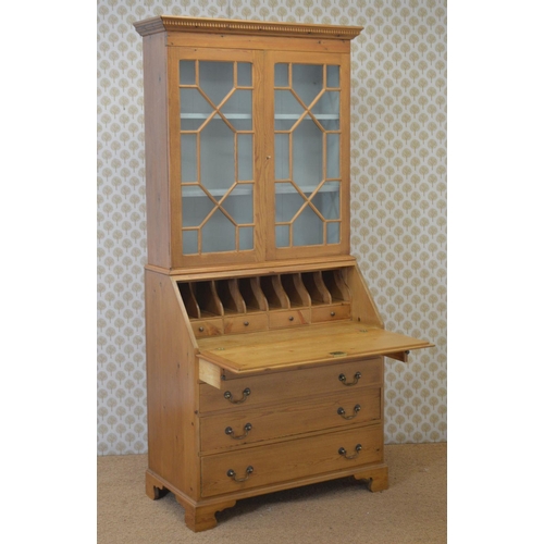 228 - PINE BUREAU BOOKCASE