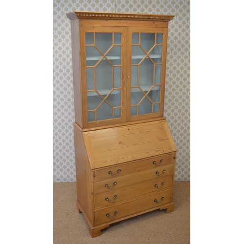 228 - PINE BUREAU BOOKCASE