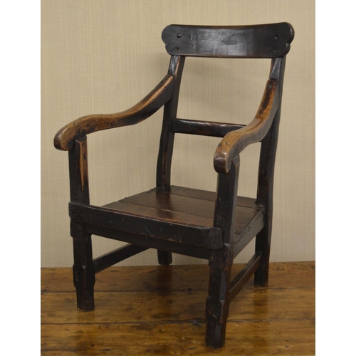 237 - 18TH-CENTURY IRISH VERNACULAR ASH KITCHEN CHAIR