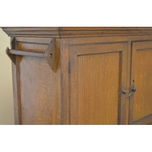 239 - 19TH-CENTURY OAK PANELLED CUPBOARD